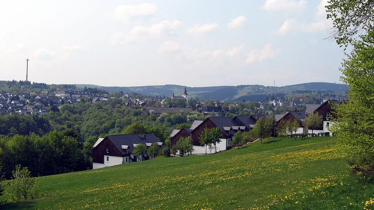 Ansicht von Winterberg, Deutschland. Keine Abbildung eines bestimmten Verleihgeschäfts.